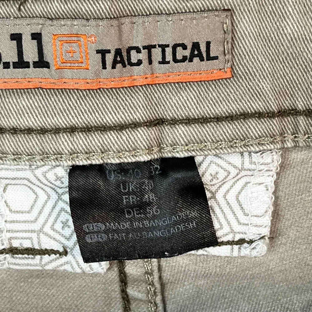5.11 Tactical Defender-Flex Slim Pants Mens 40x32 Grey Khaki Stretch Trousers